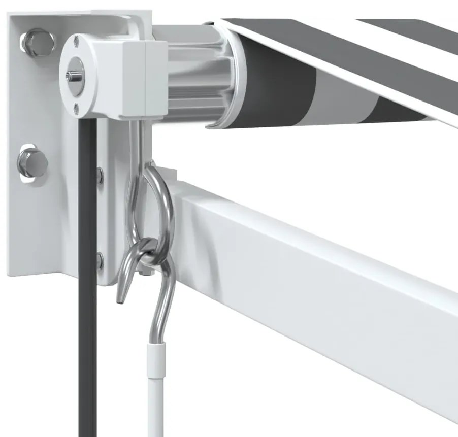 Toldo retrátil 4x3 m tecido e alumínio antracite e branco