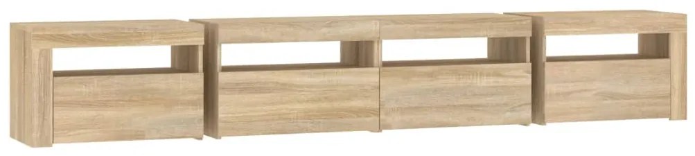 Móvel de TV com luzes LED 240x35x40 cm carvalho sonoma