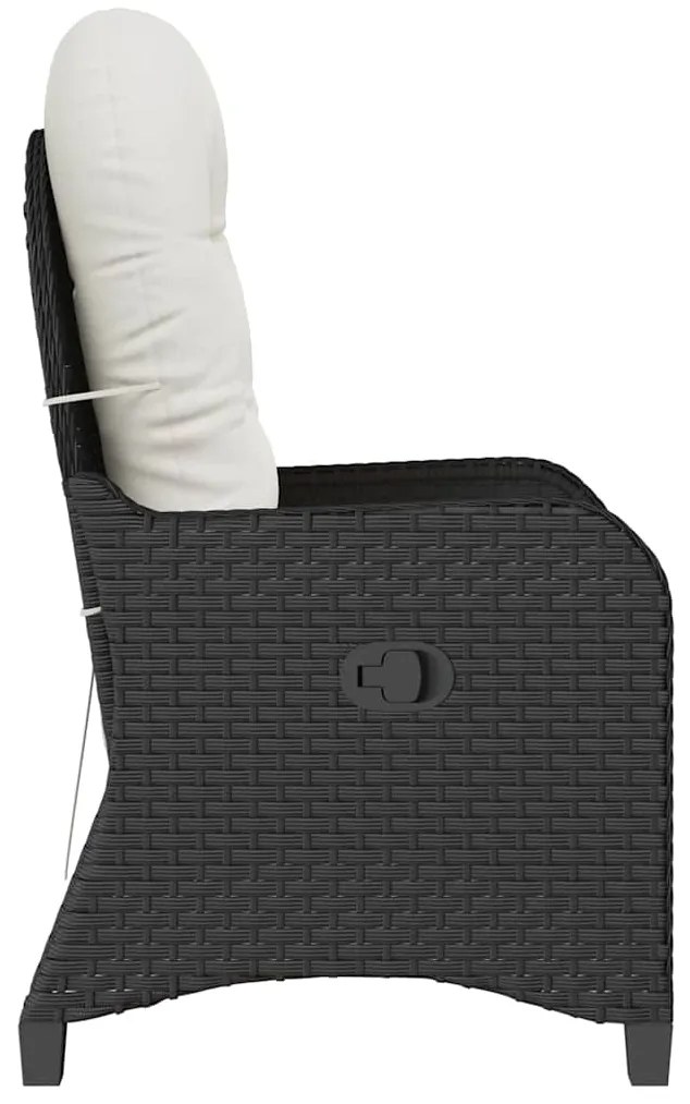 Cadeira Reclinável vidaXL com Almofada Rattan Preto