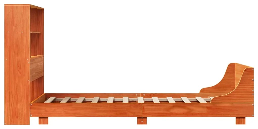 Cama sem colchão 90x200 cm pinho maciço castanho-mel