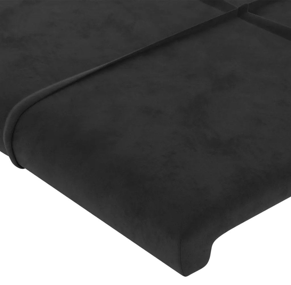 Estrutura de cama c/ cabeceira 80x200 cm veludo preto