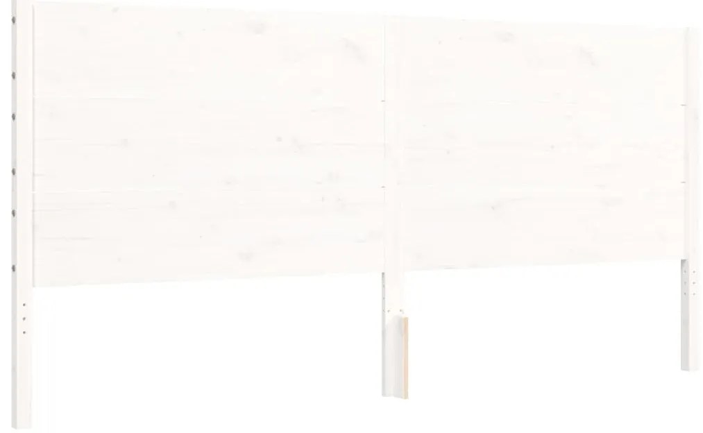 Cama sem colchão 200x200 cm madeira de pinho maciça branco