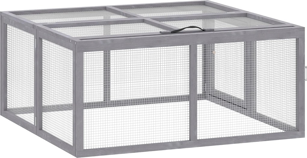PawHut Coelheira Exterior Dobrável Casa para Porquinhos-da-Índia com Teto Abrível para 3 Coelhos Galinhas ou Patos 110x105x50 cm | Aosom Portugal