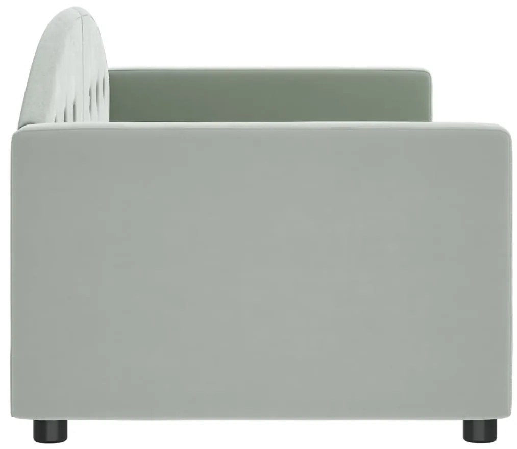 Sofá-cama 80x200 cm veludo cinzento-claro