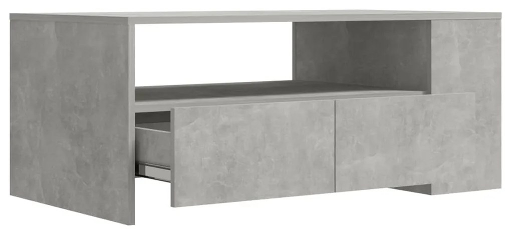 Mesa de centro 102x55x42 cm madeira processada cinza cimento