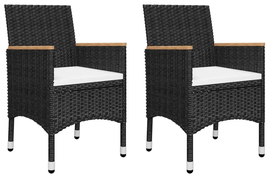 5 pcs conjunto de jantar para jardim preto