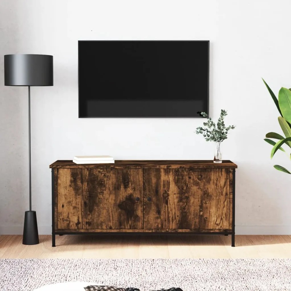 Móvel de TV Iris com 2 Portas de 102 cm - Madeira Rústica - Design Mod