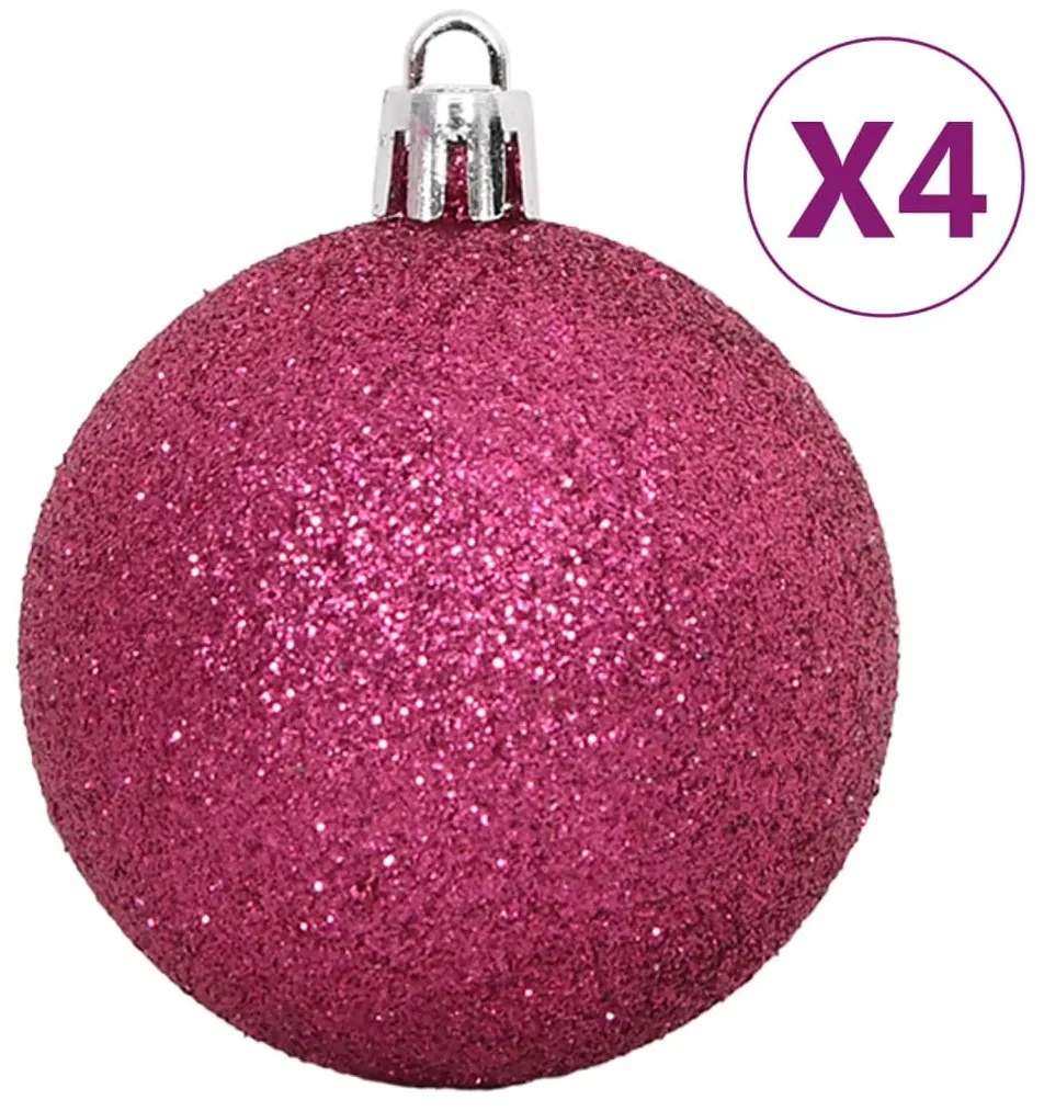 108 pcs conjunto de enfeites de Natal branco e rosa