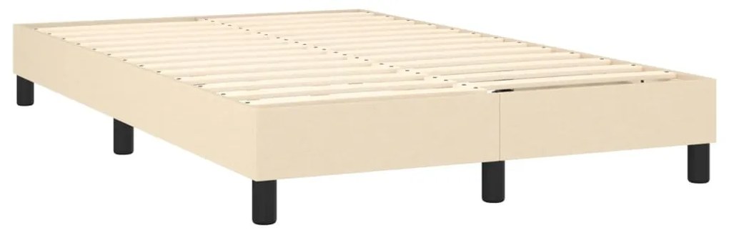 Cama box spring c/ colchão e LED 120x190 cm tecido cor creme