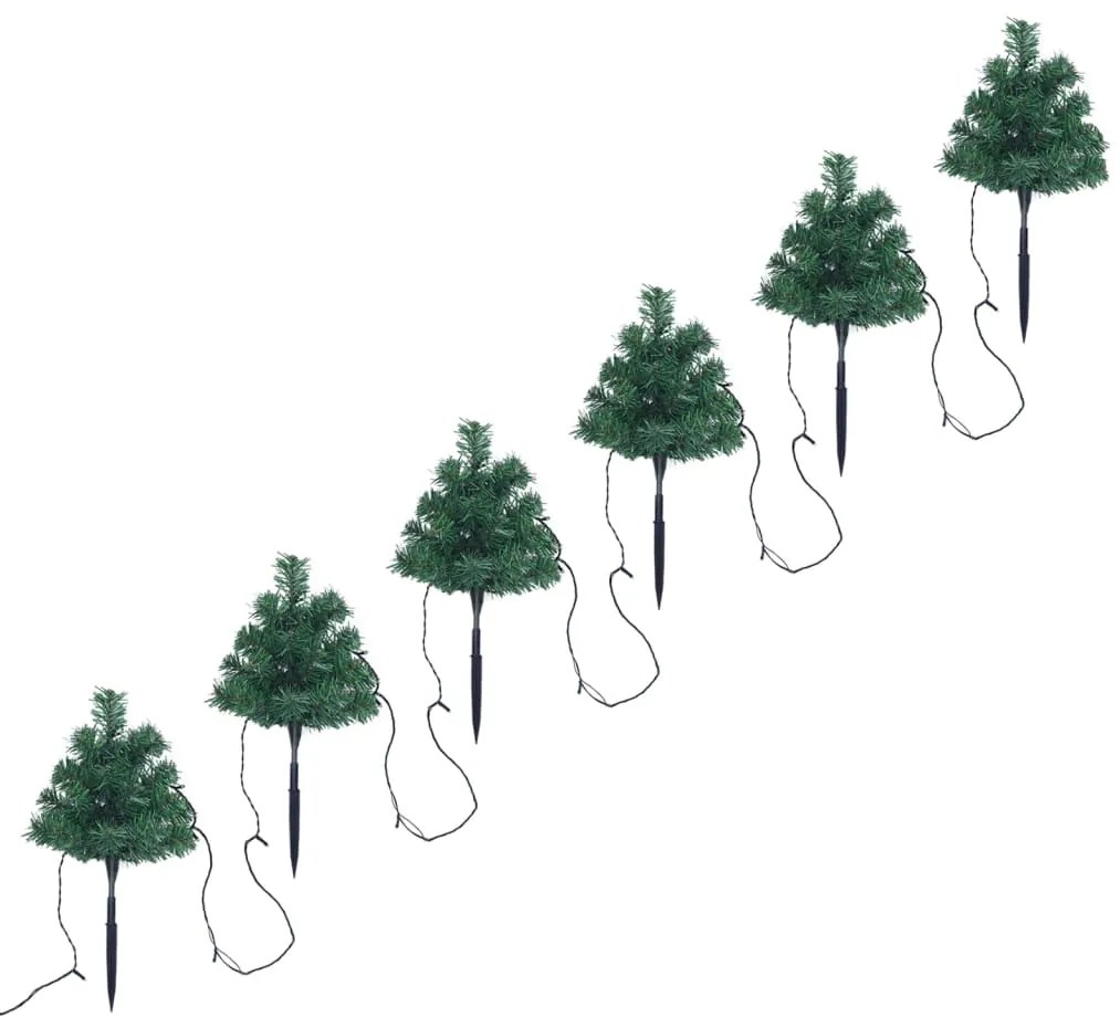 Árvores de Natal de caminho 6 pcs 45 cm PVC luzes LED multicor