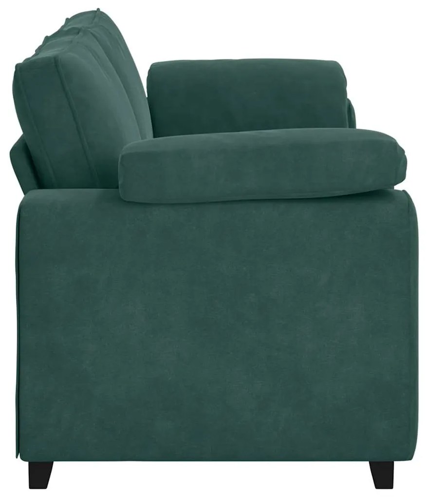 Sofá de 3 lugares 178 cm veludo verde-escuro