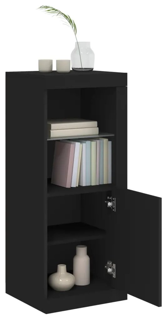 Aparador com luzes LED 41x37x100 cm preto