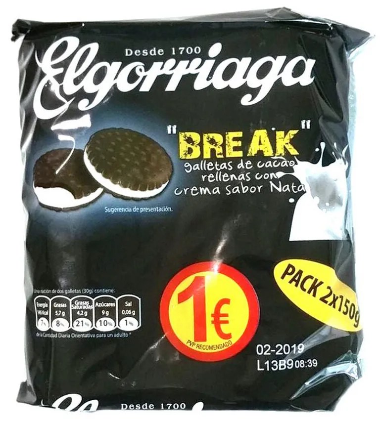 Bolachas de Manteiga El Gorriaga Break Natas (2 Unidades) (150 g)