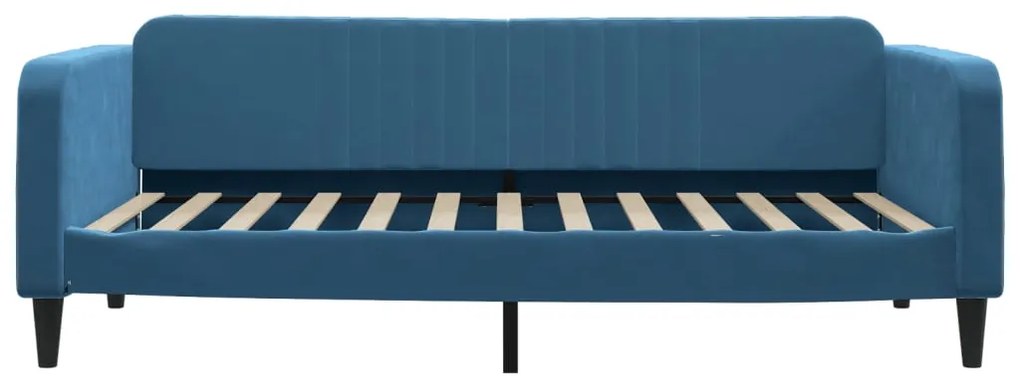 Sofá-cama 100x200 cm veludo azul