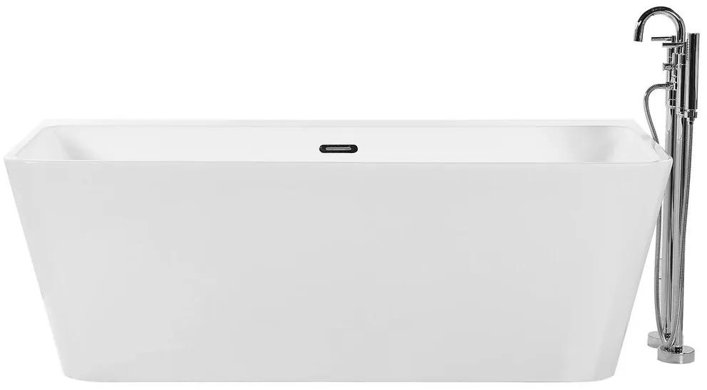 Banheira para parede em acrílico branco 170 x 80 cm HASSEL Beliani