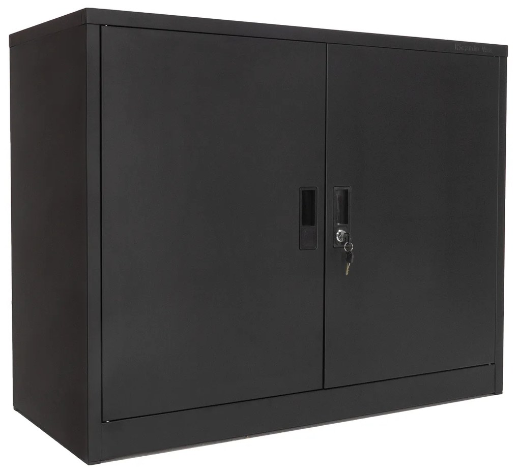 Armário Escritório 720x900x420 mm Portas de Bater Preto - Riva