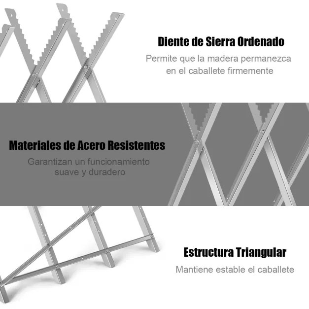 Cavalete para Cortar dobrável Lenha Suporta até 100 kg Lenha de corte portátil 82 x 82 x 80 cm 82 x 82 x 80 cm