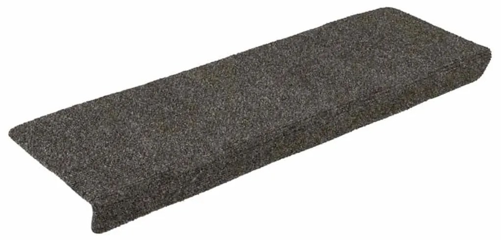 Tapetes de escada 15 pcs 65x21x4 cm tecido agulhado antracite