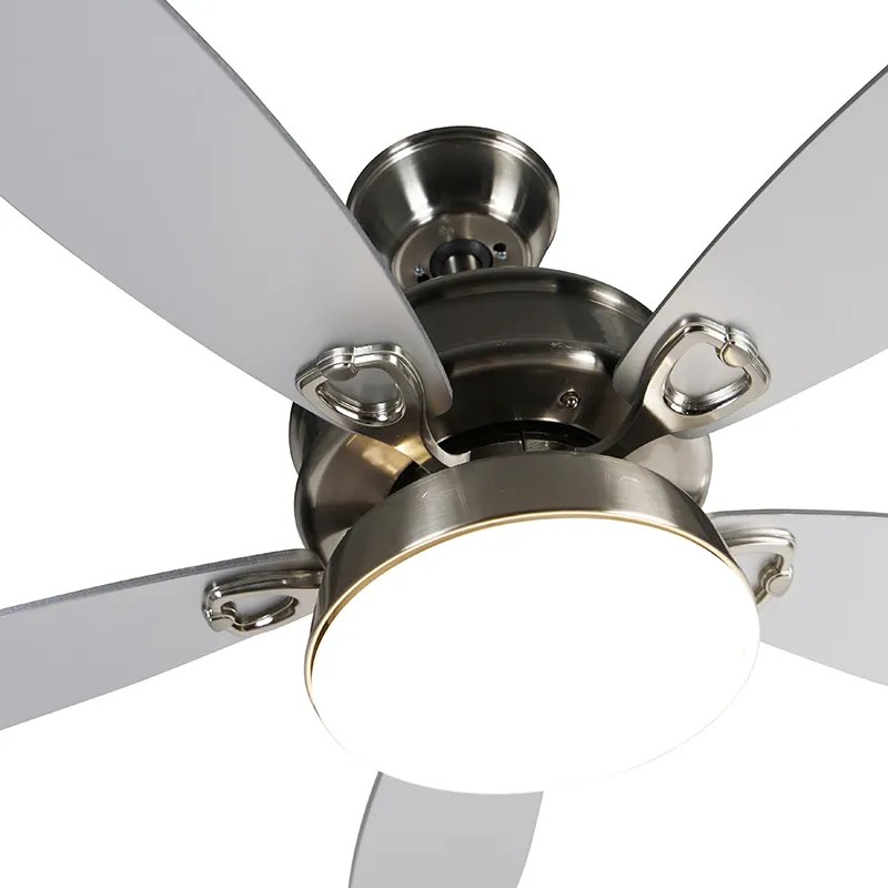 Ventilador de teto aço telecomando LED - MALAKI Moderno