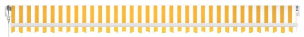 Toldo automático LED e sensor de vento 600x300cm amarelo/branco