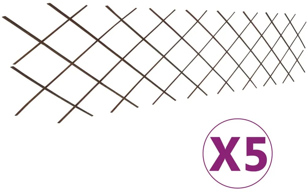 Cercas em treliça salgueiro 5 pcs 180x60 cm