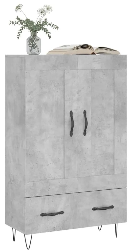Aparador alto 69,5x31x115 cm derivados de madeira cinza-cimento