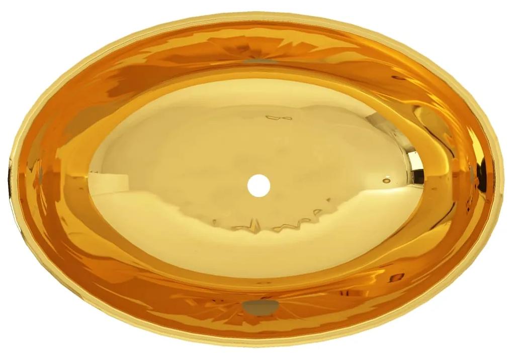 Lavatório 40x33x13,5 cm cerâmica dourado