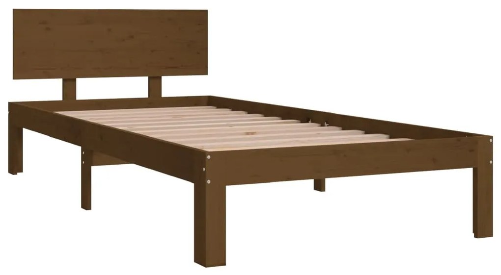 Estrutura de cama 90x200 cm pinho maciço castanho mel