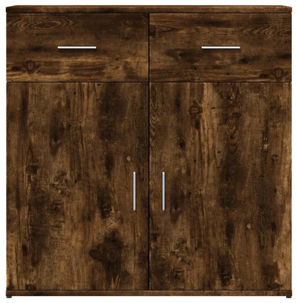 Aparadores 2 pcs 79x38x80 cm derivados madeira carvalho fumado