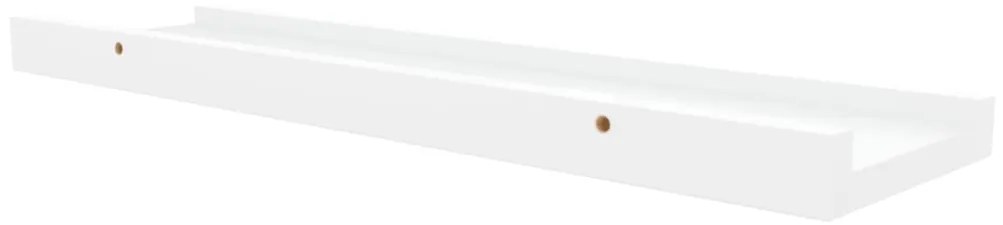 Unidade de prateleiras com rebordo 2 pcs 40x9x3 cm MDF branco