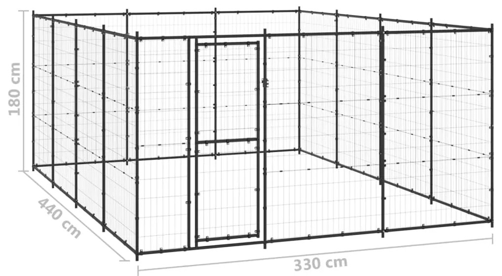 Canil de exterior 14,52 m² aço