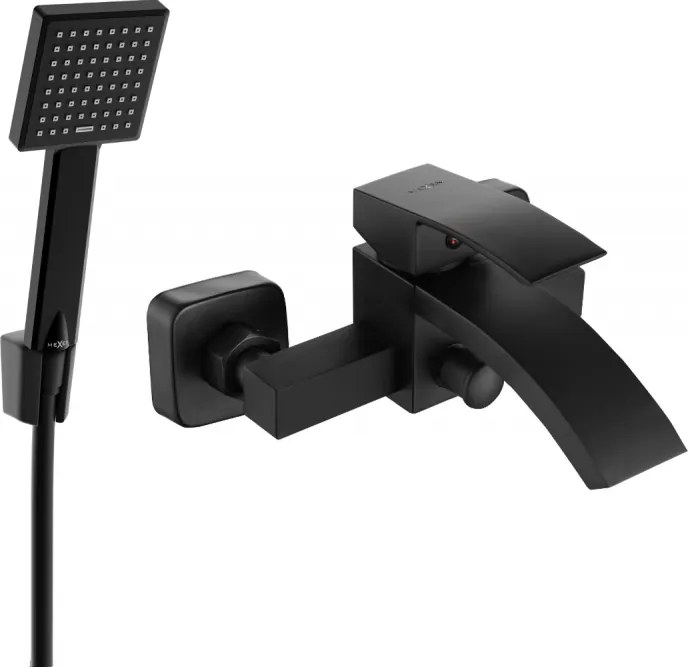 Mexen Libra R45 bateria de banheira com conjunto de chuveiro, preto - 74513R45-70