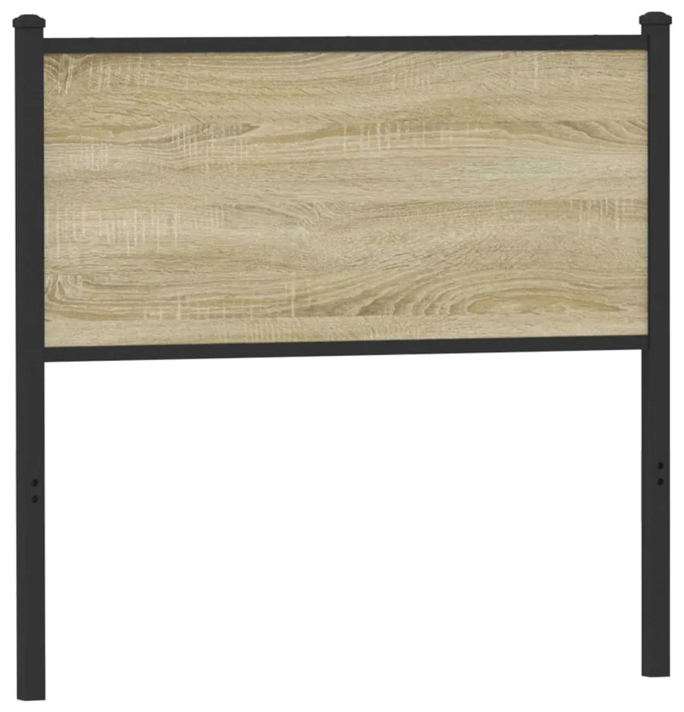 vidaXL Cabeceira de cama 90cm derivados de madeira/aço carvalho sonoma