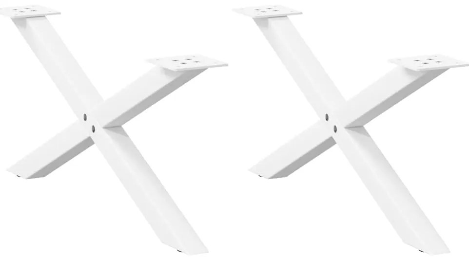 Pés para mesa de centro em formato de X, 2 peças, branco, 70x (30-31)