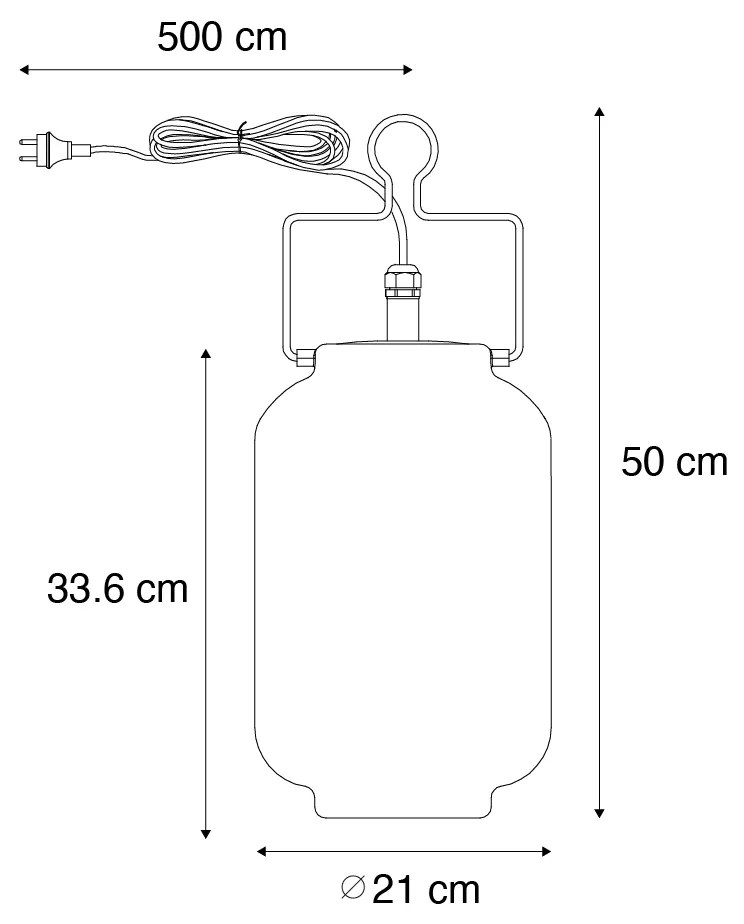 LED Candeeiro de suspensão exterior inteligente branco 20cm com Wifi A60 - Pion Moderno