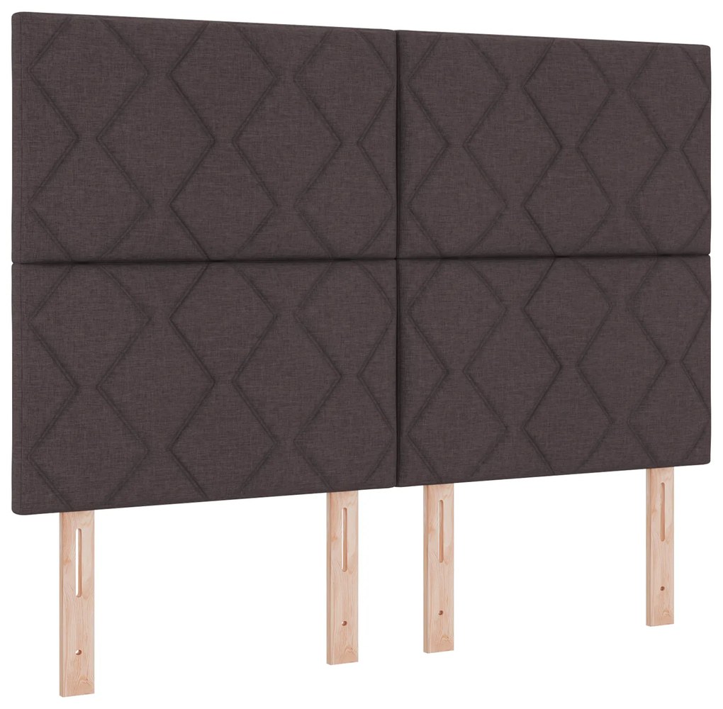 Cama vidaXL Marrom Escuro 140x190 cm Tecido