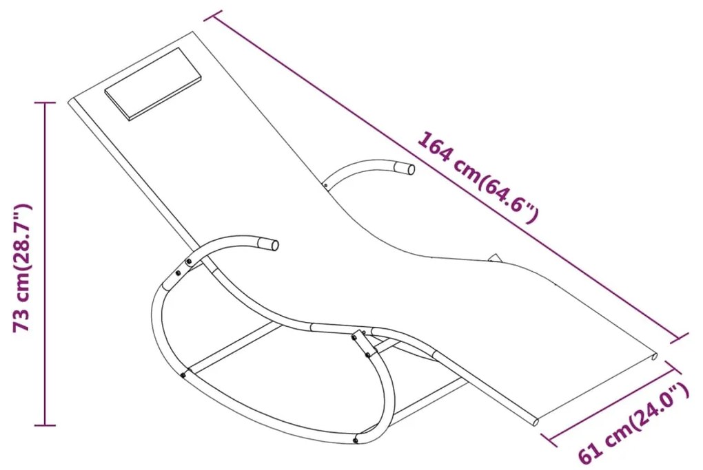 Espreguiçadeira baloiço aço e textilene cinzento