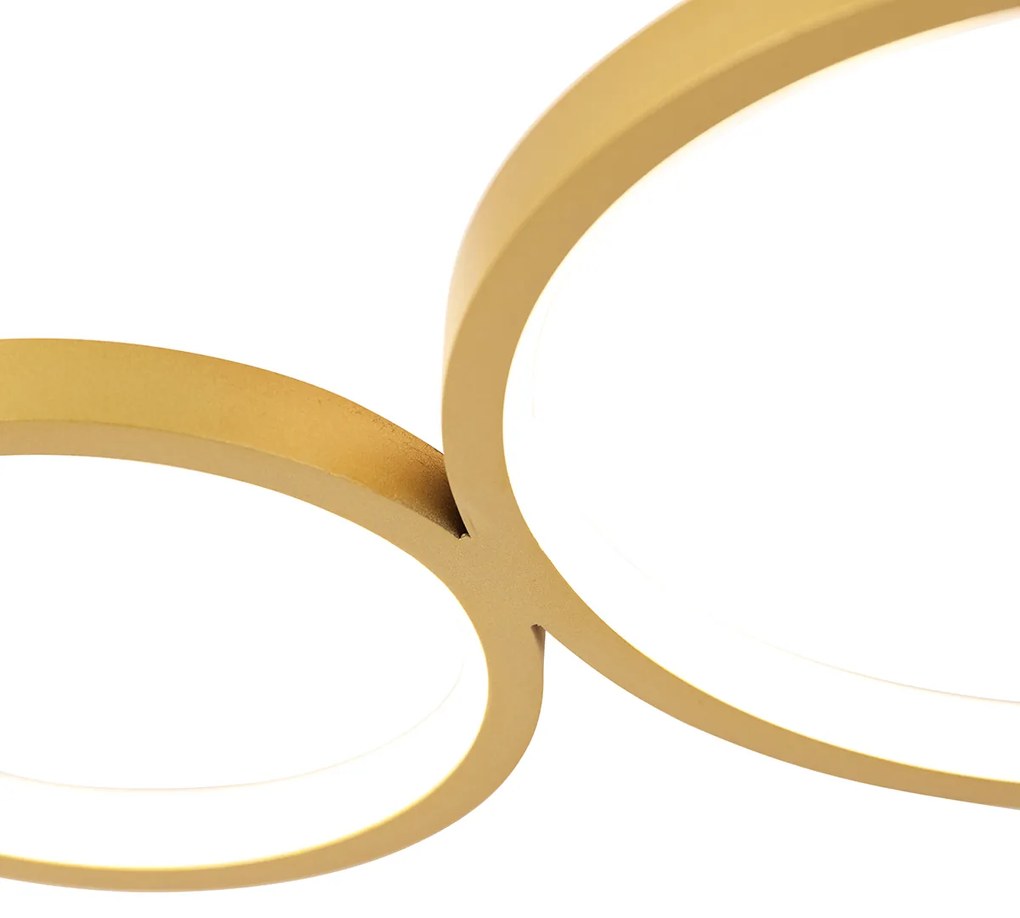 Candeeiro de teto dourado com LED 3 níveis de dimmer 4 luzes - Lupolo