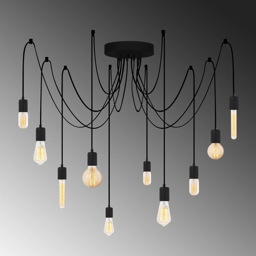 Candeeiro de Teto Kabluni – Preto – 186 x 186 cm