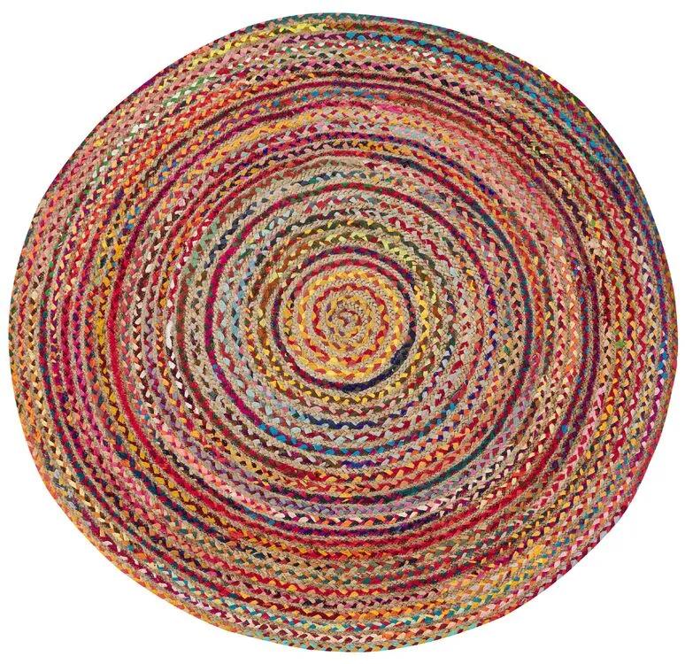 Tapete redondo de juta ⌀ 140 cm multicolor DAGDERE Beliani