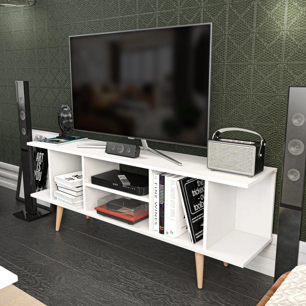 Móvel TV Akya – Branco – 160 cm x 35 cm x 38,6 cm