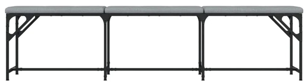 Banco de jantar 186x32x45 cm aço e tecido cinzento-claro