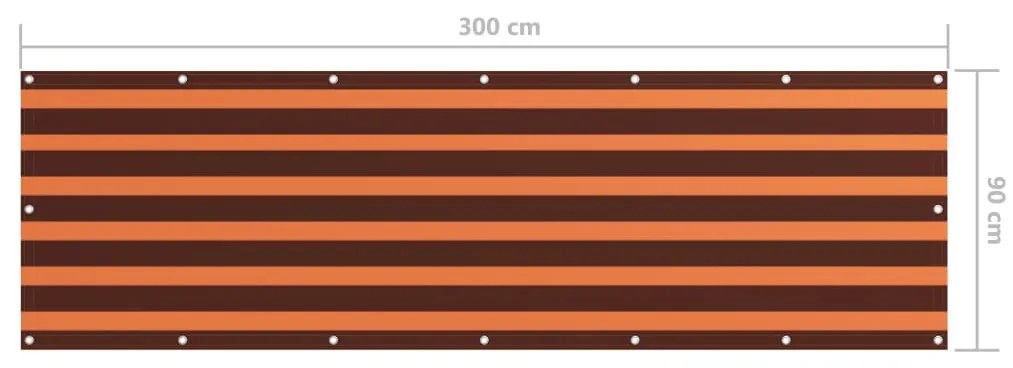 Tela de varanda 90x300 cm tecido Oxford laranja e castanho