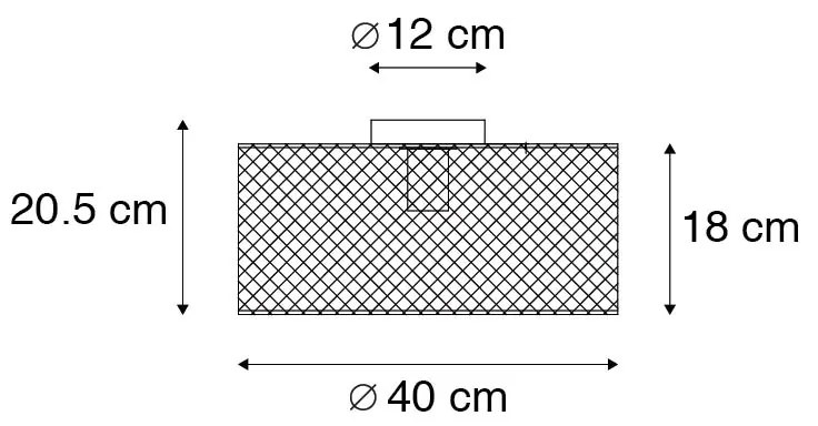 Candeeiro de teto industrial preta - DRUM Mesh Industrial