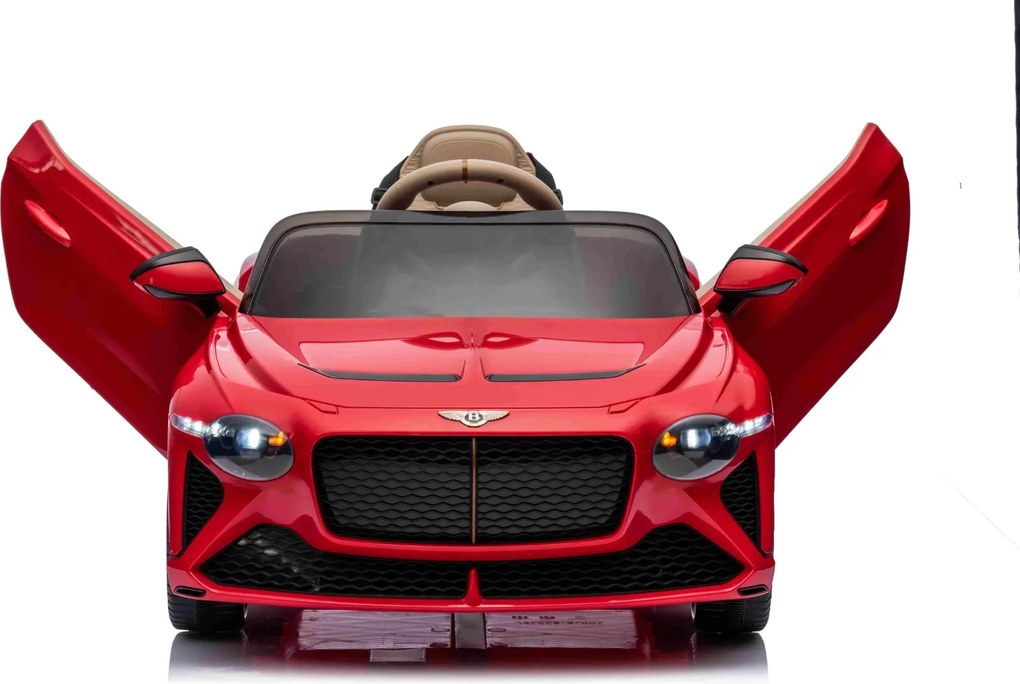 Carro elétrico para crianças Bentley Bacalar 12V, portas que se abrem para cima, controlo remoto 2,4 GHz, luzes LED, entrada USB/AUX, suspensão, bater