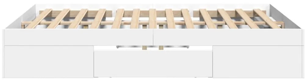 Estrutura de cama 135x190 cm derivados de madeira branco