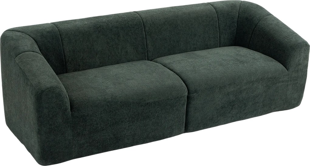 HOMCOM Sofá 3 Lugares Sem Estrutura com Assento Largo, Acolchoamento Espesso, em Chenille, Verde Escuro | Aosom Portugal