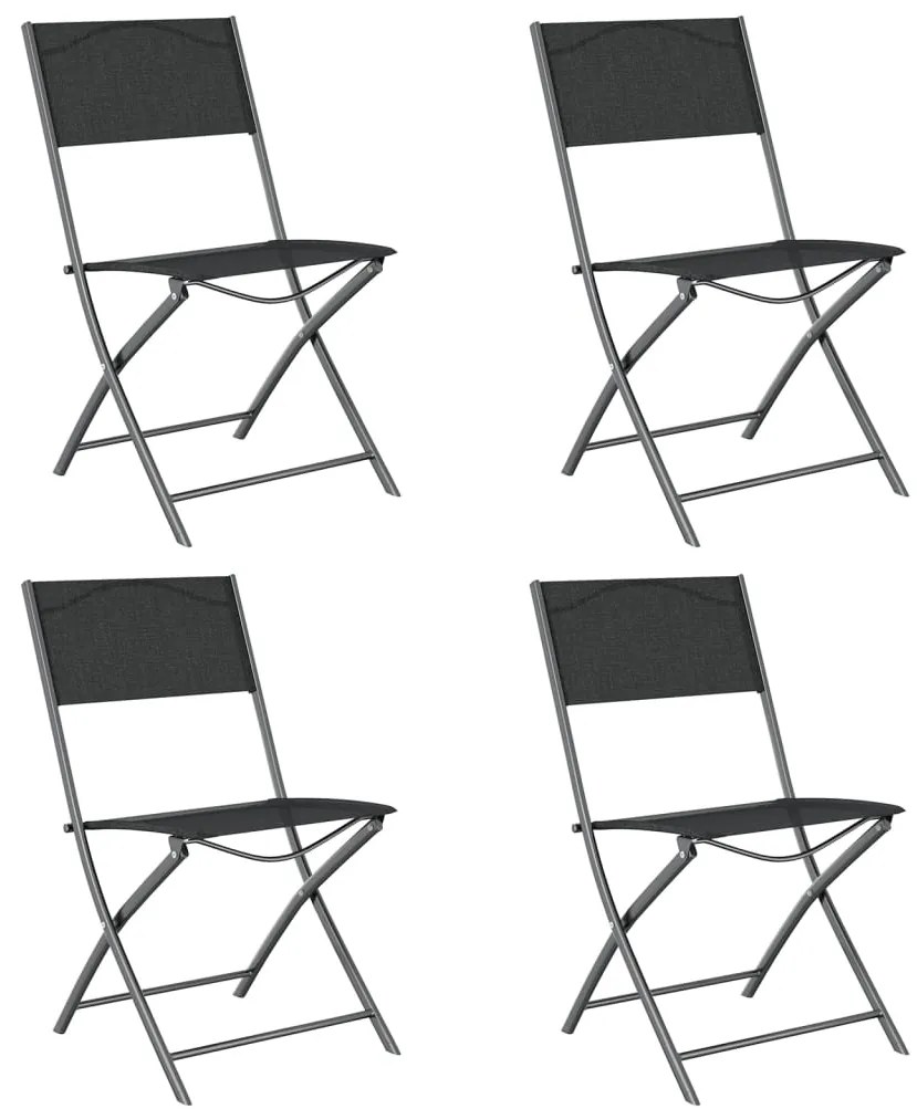 5 pcs conjunto de jantar para jardim cinzento e preto