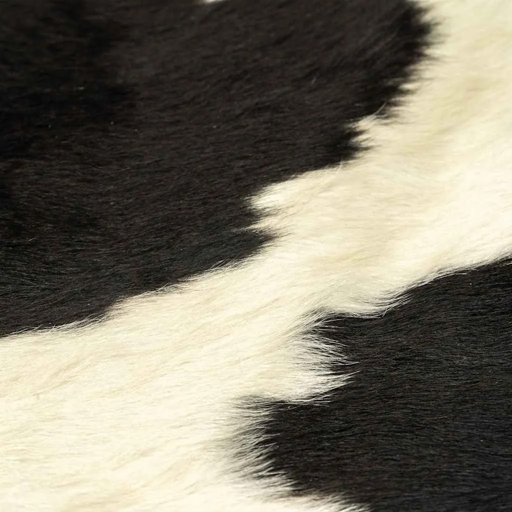Tapete em couro de vaca genuíno 180x220 cm preto e branco