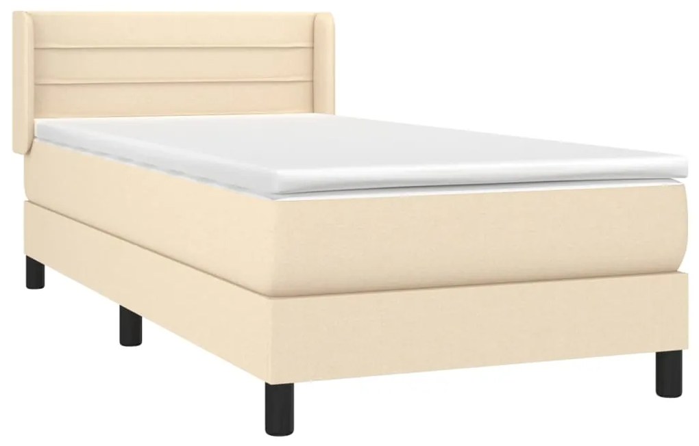 Cama com molas/colchão 90x190 cm tecido cor creme